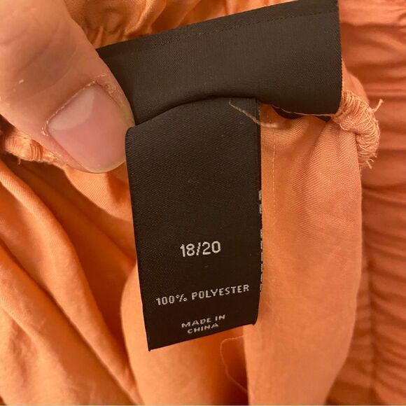 Lane Bryant Hi-Low pull on Coral peach Skirt silky Crinkle lightweight 18-20 New - Picture 10 of 11